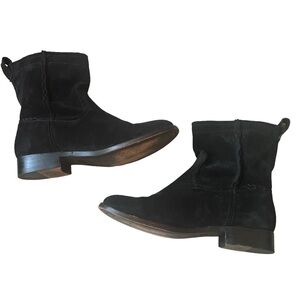 FRYE Cara Suede Black Ankle Boots Size 7